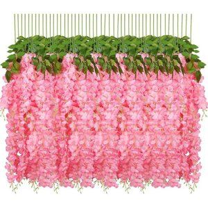 10PCS 3.2Feet Artificial Flower WisteriaVine Ratta Hanging Wedding Decor Garland
